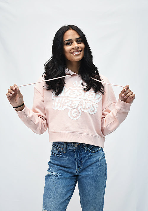 Crop top watermark hoodie